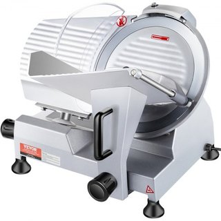 Cortadora de Carne Comercial, Cortadora de Alimentos Eléctrica de 240W, Cortadora de Alimentos Eléctrica de Cuchilla de Acero al Carbono de 10 Pulgadas, Cortadora de Carne de 350-400RPM, Grosor Aj...