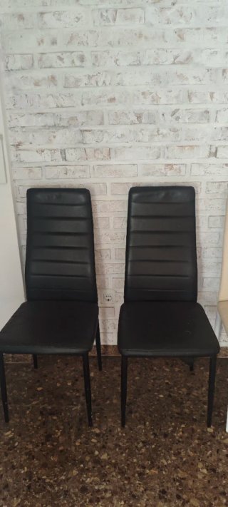 2 Sillas Polipiel Negro