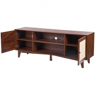 Soporte de TV de ratán 191cm Mueble de TV Boho Mueble de TV Nogal