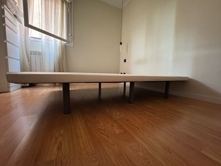 Somier tapizado blanco cama 135cm