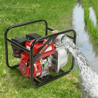 Bomba de Agua con Motor de Gasolina, Entrada/Salida de 7.6 cm, 5.2 kW (7 HP), 1003.5 L/min, 43.3 m de Elevación, 6.7 m de Succión, Bomba de Transferencia de Agua Residual a Gas de 4 Tiempos con Ma...