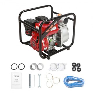 Bomba de Agua con Motor de Gasolina, Entrada/Salida de 7.6 cm, 5.2 kW (7 HP), 1003.5 L/min, 43.3 m de Elevación, 6.7 m de Succión, Bomba de Transferencia de Agua Residual a Gas de 4 Tiempos con Ma...