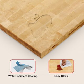 Mesa de Madera, 47.2" x 29.5" x 1.5", Capacidad de Carga de 330 lb, Escritorio Universal de Madera Sólida en Una Sola Pieza para Marco de Escritorio de Pie Eléctrico Ajustable en Altura, Encimera ...