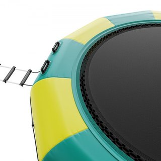 Bouncer de Agua Inflable, Trampolín Recreativo de 12 pies, Plataforma de Salto Portátil con Escalera de 3 Pasos y Bomba de Aire Eléctrica, Rebotador Flotante para Niños y Adultos para Piscina, Lag...