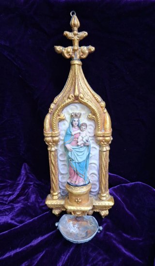 Benditera Olot Virgen con Niño S. XX