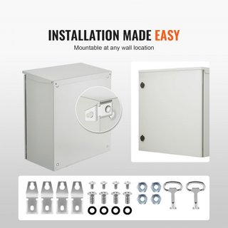 Caja Eléctrica, 60x60x30 cm, Enclosure Exterior NEMA 4 Certificado UL, IP65 a Prueba de Agua y Polvo, Caja de Juntas de Acero al Carbono Laminado en Frío con Puerta Plegable para Uso Interior y Ex...