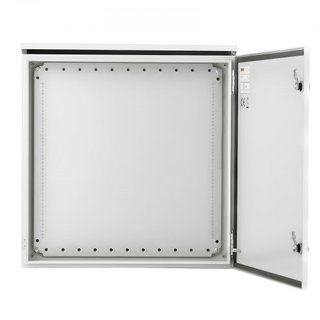 Caja Eléctrica, 60x60x30 cm, Enclosure Exterior NEMA 4 Certificado UL, IP65 a Prueba de Agua y Polvo, Caja de Juntas de Acero al Carbono Laminado en Frío con Puerta Plegable para Uso Interior y Ex...