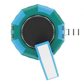 Bouncer de Agua Inflable, Trampolín Recreativo de Agua de 10 pies, Plataforma de Salto Portátil con Tobogán, Escalera de 3 Pasos y Bomba de Aire Eléctrica, Rebotador Flotante para Niños y Adultos ...