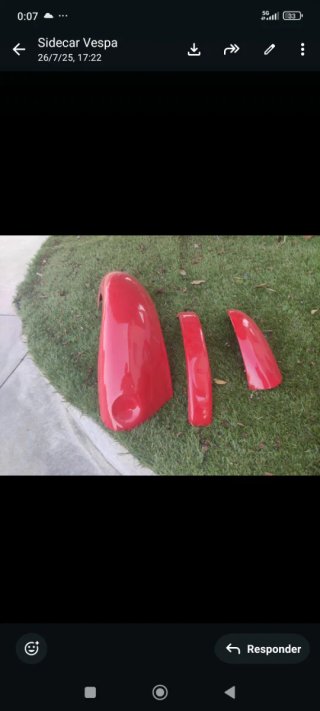 Sidecar Vespa Rojo