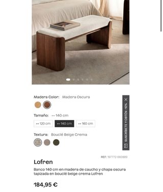 Banco Sklum tapizado tela y madera