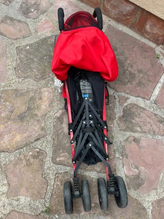 Carrito Silla de Paseo Bebé Roja y Gris