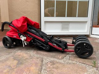Carrito Silla de Paseo Bebé Roja y Gris