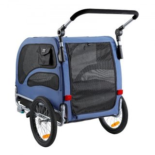 Remolque para Perros, Soporta hasta 100 lbs, Carrito de Paseo para Mascotas 2 en 1, Transportador de Bicicleta, Marco de Carro Plegable Fácil con Ruedas de Liberación Rápida, Acoplador Universal p...