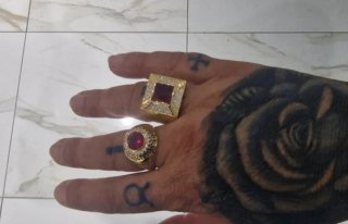 Anillos Oro 18kt Sellos Piedra Roja