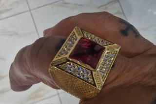 Anillos Oro 18kt Sellos Piedra Roja