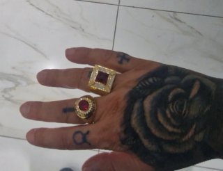 Anillos Oro 18kt Sellos Piedra Roja