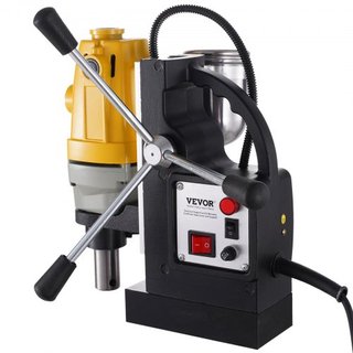 Prensa de Taladro Magnético de 1100W Fuerza Magnética de 12000 N con 6 Piezas de Brocas Anulares HSS