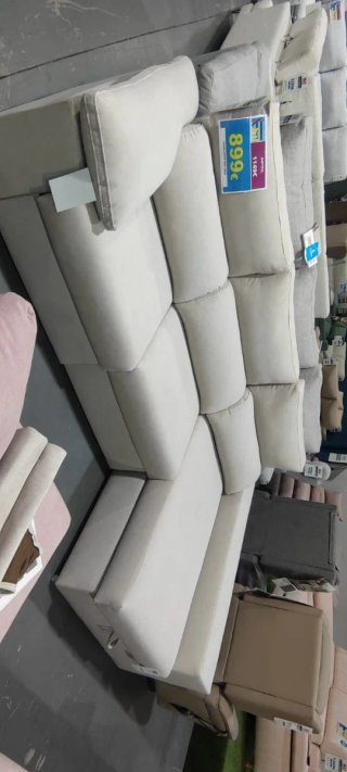 Chaise longue sofá beige/blanco