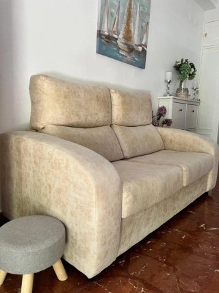 Sofá cama 2 plazas beige