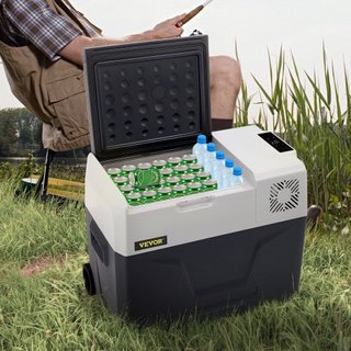 Refrigerador de Coche, Refrigerador de Coche de 12 Voltios, Congelador Portátil de Zona Única de 40 L con Ruedas y Asa, -4℉-68℉, Enfriador de Compresor de 12/24V CC y 100-240V CA para Exterior, Ca...