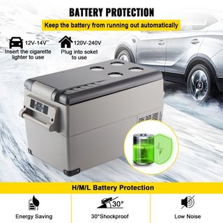 Frigorifero Auto 35L Compressore Piccolo Portatile Frigorifero Auto Congelatore Veicolo Auto Camion RV Barca Mini Raffreddatore Elettrico Viaggio Guida Pesca Uso Esterno e Interno