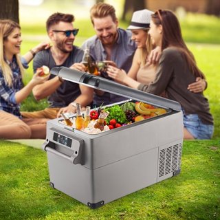 Frigorifero Auto 35L Compressore Piccolo Portatile Frigorifero Auto Congelatore Veicolo Auto Camion RV Barca Mini Raffreddatore Elettrico Viaggio Guida Pesca Uso Esterno e Interno