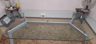 Mesa y sillas de oficina/comedor cristal