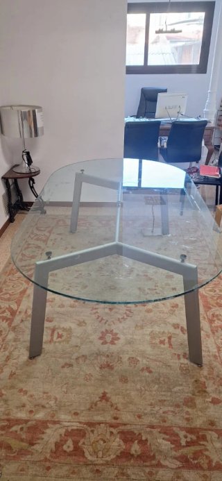 Mesa y sillas de oficina/comedor cristal