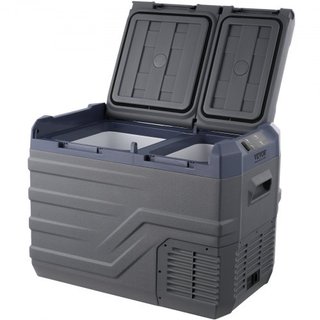 Refrigerador de Coche, Congelador Portátil de Doble Zona de 32 L, Refrigerador de Coche de 12 Voltios, Rango Ajustable de -4℉-68℉, Enfriador de Compresor de 12/24V DC y 100-240V AC para Exterior, ...