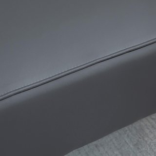 Sofá de 2 Plazas Convertible en Sofá Cama Individual con Brazos Regulables, Tapizado Efecto Piel Gris, 164X71X75Cm