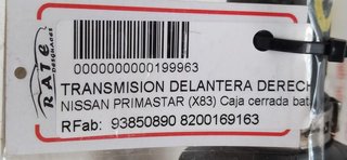 TRANSMISION DELANTERA DERECHA NISSAN PRIMASTAR (X83) Caja cerrada batalla corta 2,7t