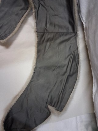 Stola scialle vera pelle beige/grigio
