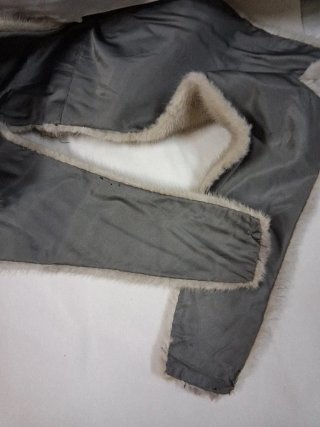 Stola scialle vera pelle beige/grigio