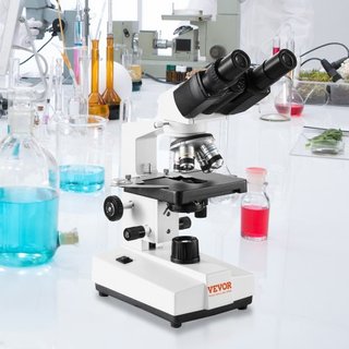 Microscopio Compuesto Binocular, Magnificación de 40X-2500X, Microscopio de Laboratorio Compuesto Binocular con Iluminación LED, Plataforma Mecánica de Dos Capas, Incluye Soporte para Teléfono y P...