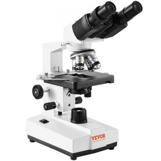 Microscopio Compuesto Binocular, Magnificación de 40X-2500X, Microscopio de Laboratorio Compuesto Binocular con Iluminación LED, Plataforma Mecánica de Dos Capas, Incluye Soporte para Teléfono y P...