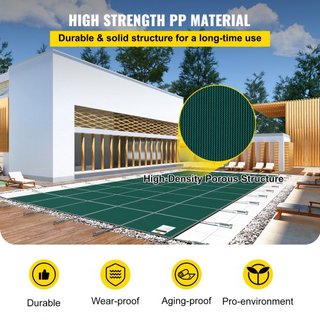 Cubierta de Malla de Seguridad Rectangular para Piscina 4.27 x 7.92 m Verde Invierno Exterior