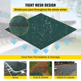 Cubierta de Malla de Seguridad Rectangular para Piscina 4.27 x 7.92 m Verde Invierno Exterior
