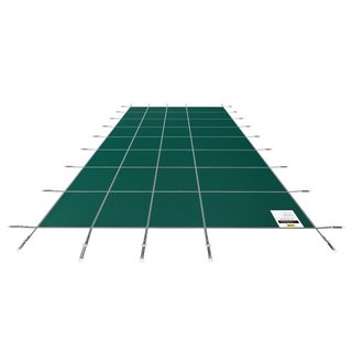 Cubierta de Malla de Seguridad Rectangular para Piscina 4.27 x 7.92 m Verde Invierno Exterior