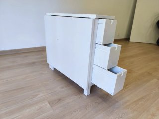 Mesa extensible plegable con cajones