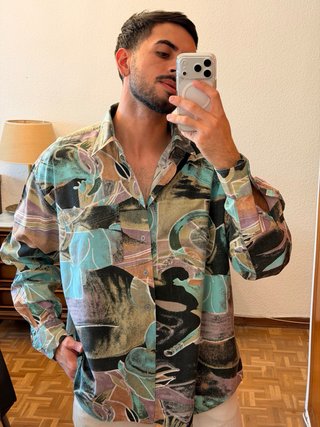 Camisa Vintage Jean Chatal XL Estampada