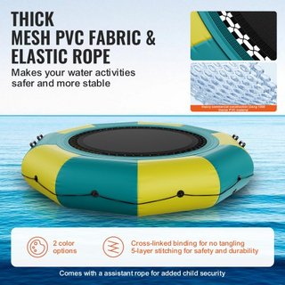 Bouncer de Agua Inflable, Trampolín Recreativo de Agua de 10 pies, Plataforma de Salto Portátil con Escalera de 3 Pasos y Bomba de Aire Eléctrica, Rebotador Flotante para Niños y Adultos para Pisc...
