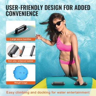 Bouncer de Agua Inflable, Trampolín Recreativo de Agua de 10 pies, Plataforma de Salto Portátil con Escalera de 3 Pasos y Bomba de Aire Eléctrica, Rebotador Flotante para Niños y Adultos para Pisc...