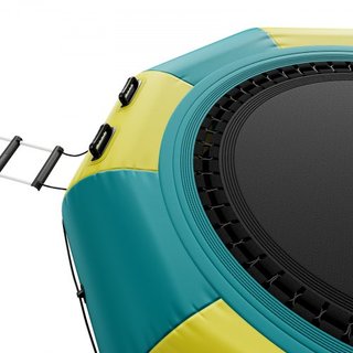 Bouncer de Agua Inflable, Trampolín Recreativo de Agua de 10 pies, Plataforma de Salto Portátil con Escalera de 3 Pasos y Bomba de Aire Eléctrica, Rebotador Flotante para Niños y Adultos para Pisc...