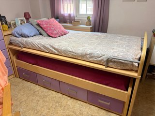 Cama nido 90x200 con 4 cajones