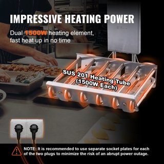 Freidora Comercial, Freidora Eléctrica de Encimera de Doble Tanque de 3000W con Canasta, 2 x 11.6Qt/11L Freidora de Aceite de Acero Inoxidable Doble con Filtración de Aceite, Control de Tiempo y T...