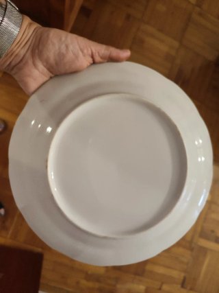Plato antiguo porcelana escena rococó