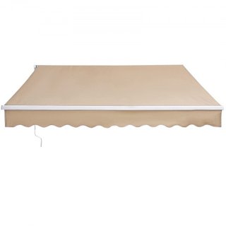 Toldo Retráctil Manual, Toldo de Patio Exterior de 8 x 7 pies, Sombra Retráctil, Toldo de Ventana y Puerta de Patio de Poliéster Resistente al Agua con Manivela para Jardín, Balcón
