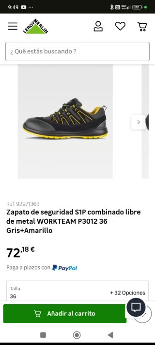 Zapatos de seguridad Workteam Talla 39/40