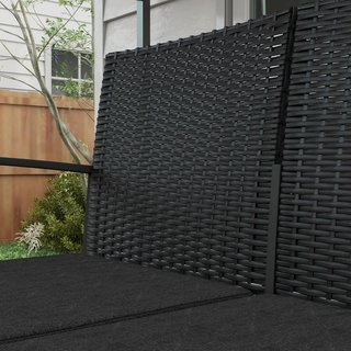 Conjunto De Jardín De 5 Piezas Con 2 Sillas, Sofá Y 2 Mesas, Muebles De Jardín Con Asientos Con Cojines Y Mesa De Cristal, Negro