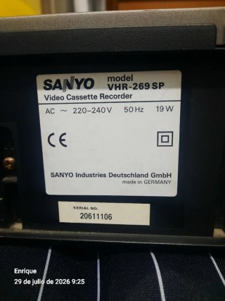 Reproductor Sanyo VHR-269 VHS